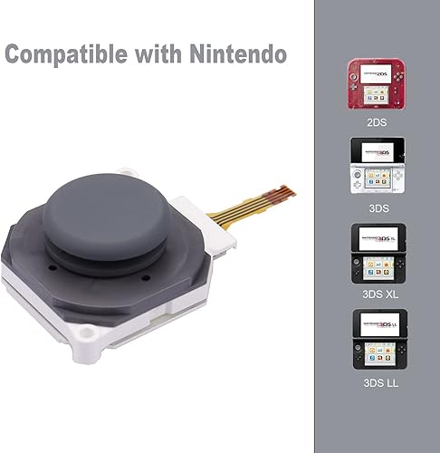 Miniatura 6 de IKPEK Botón de joystick analógico 3D con barra de pulgar y tapa de repuesto para Nintendo 2DS 3DS 3DS XL