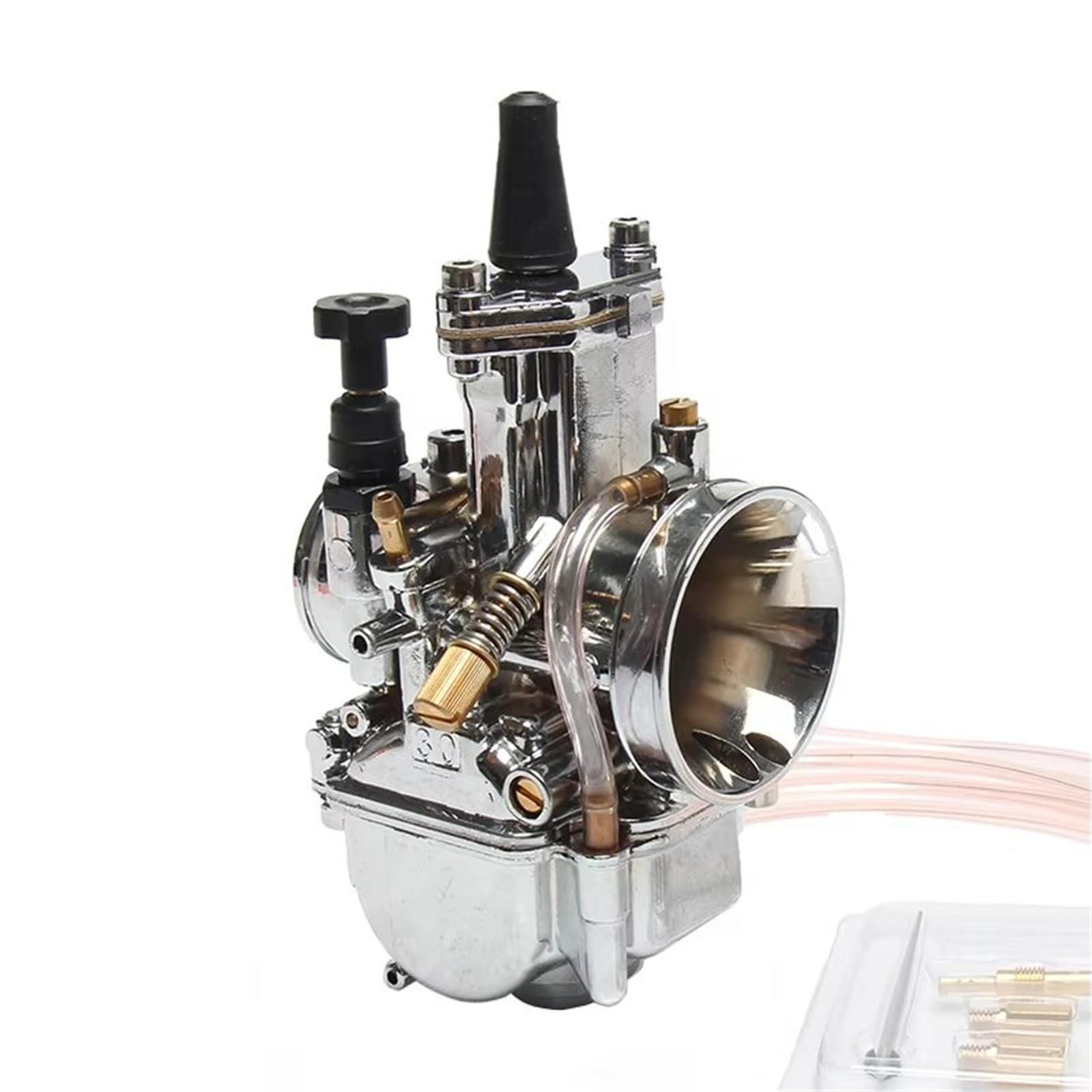 Carburateurs pour Moto Universelle en Argent 28 30 32 34mm, pour Carburateur pour PWK avec Jet Puissant 85 100 125 150 175 250 300cc Dirt Bike Pit Bike Carburettor(28mm)