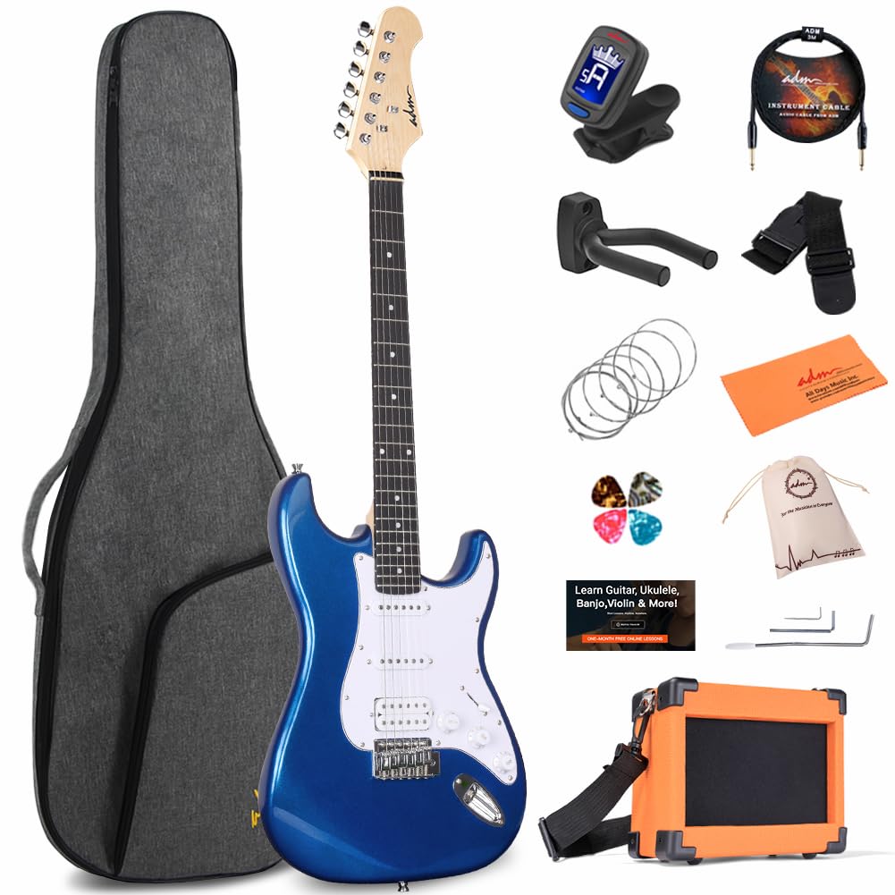 エレキギター(ケース、説明書付き) Amazon | ADM エレキギター 初心者キット 39インチ フルサイズ