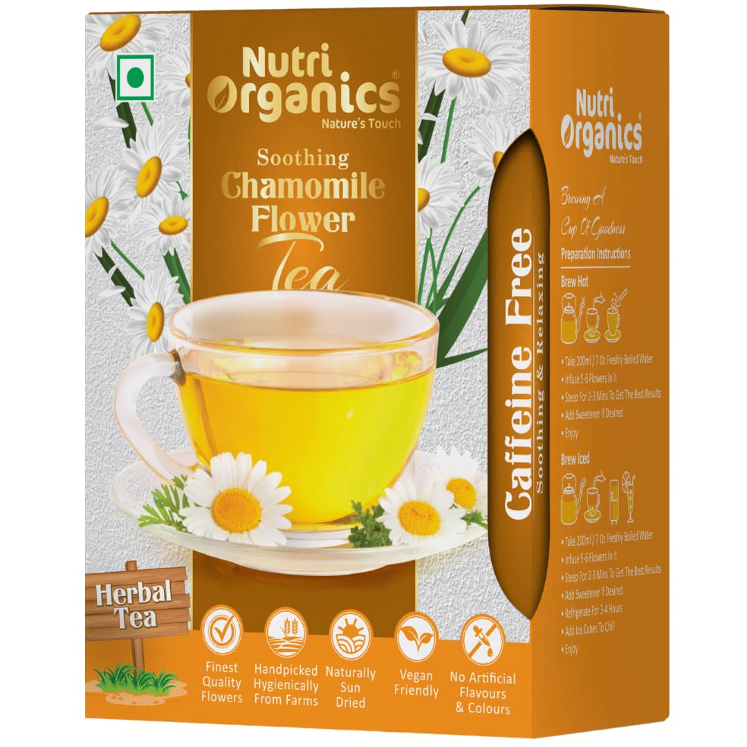 NutriOrganics Herbal Tea Ayurvedic Chamomile Flower Tea|Natural Sun-Dried Chamomile Flower Buds-25 Grams|Sleep Tea & Stress Relief|Herbal Tea-Caffeine Free|Calming Tisane-Soothing Tea (B0BYZ1D41S) Amazon Price History, Amazon Price Tracker