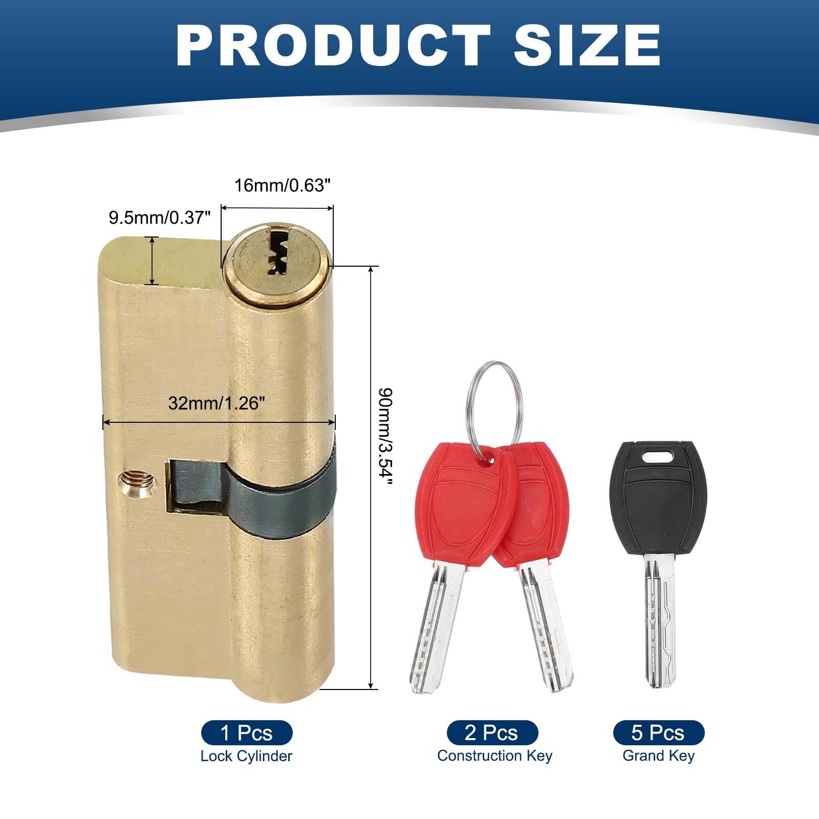 PATIKIL European Double Lock Cylinder - Image 2