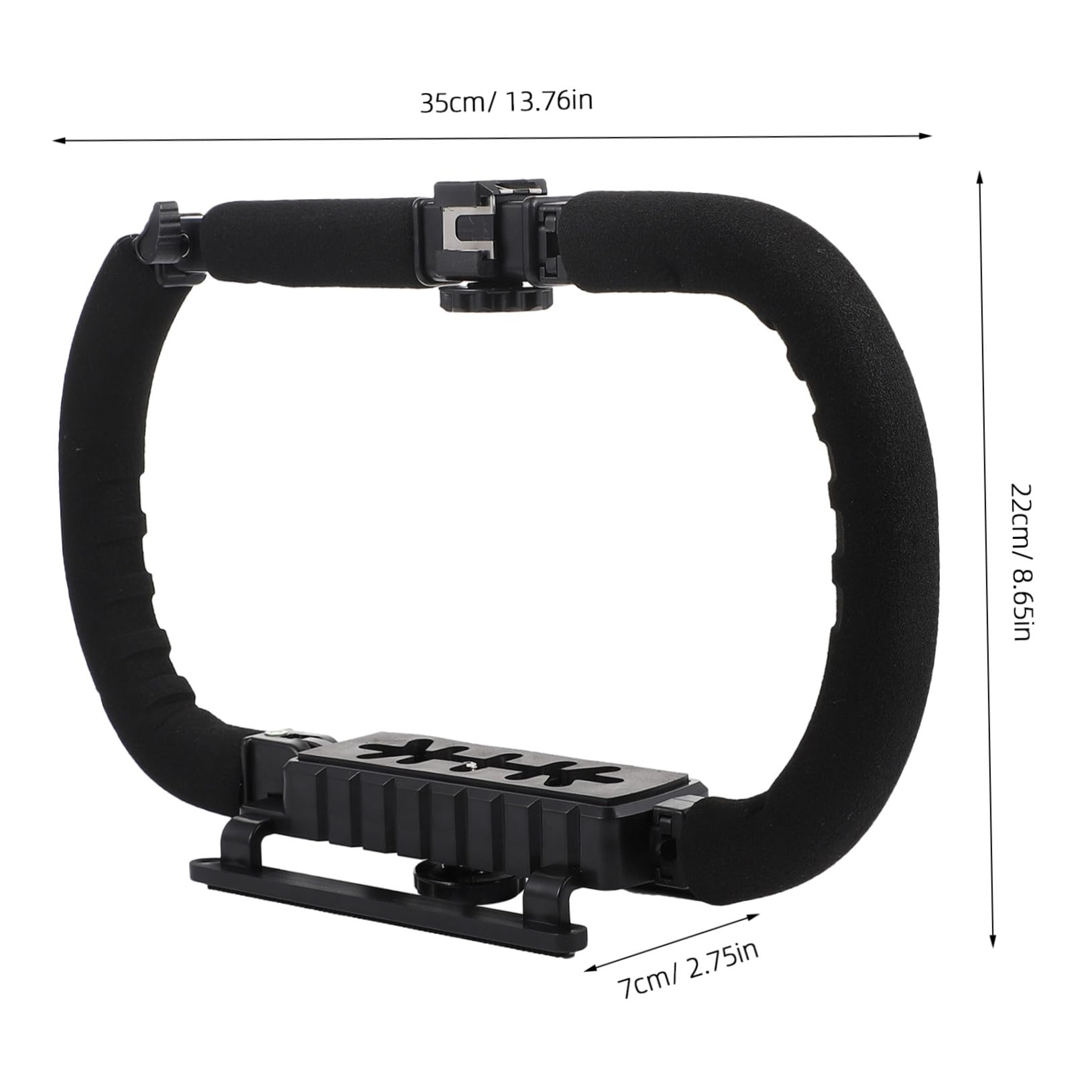 COHEALI Estabilizador de Cámara DSLR Anti-vibración Plegable Mango de Esponja, Plataforma de Video Orificio de Tornillo 1/4, Soporte para Teléfono y Accesorios, Uso Profesional