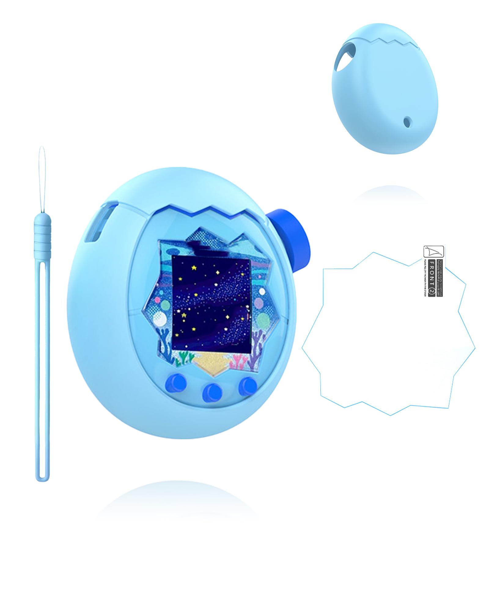 Case for Tamagotchi Paradise yystao Soft Silicone Protective Cover With Lanyard and TPU Screen Protector, Dustproof
