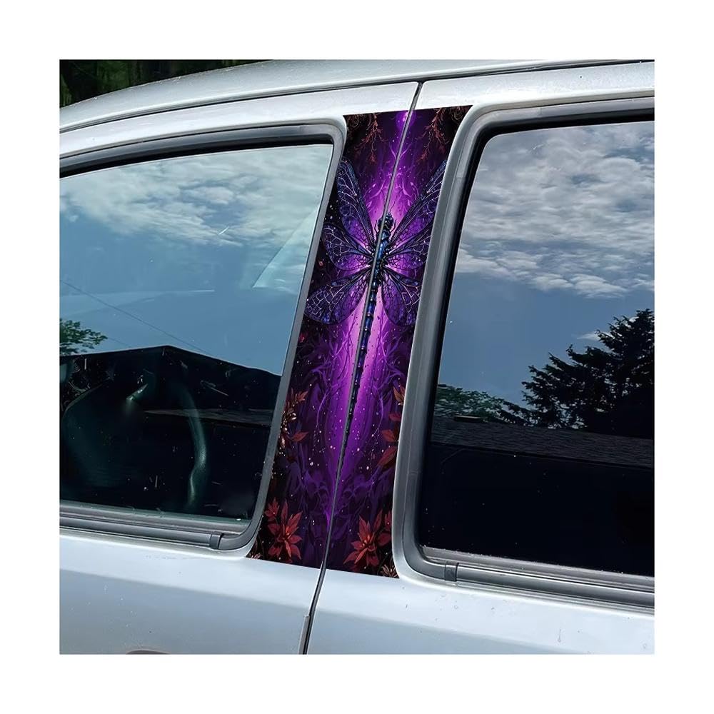 Bertdcx One Color Car B Pillar Waterproof Center Column Dragonfly Glossy Protective Polyethylene Film Auto Parts