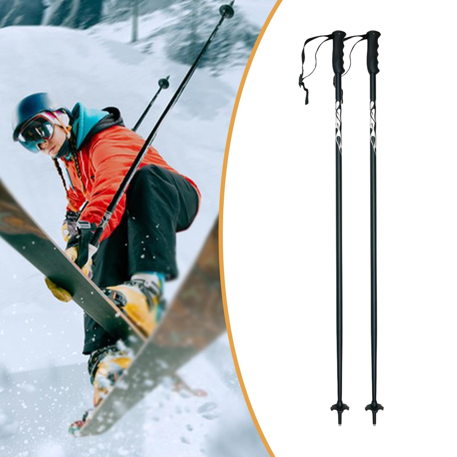 Lot de 2 bâtons de Ski Alpin résistants à l'usure de 100 cm (39,37 Pouces) avec dragonne, équipement de Ski pour Piste de Snowboard