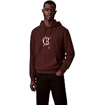 Calvin Klein Felpa con Cappuccio da Uomo LS EU 350TERRY Grafica LV04RE255G, Marrone (Rich Brown), M, Marrone (Rich Brown), M