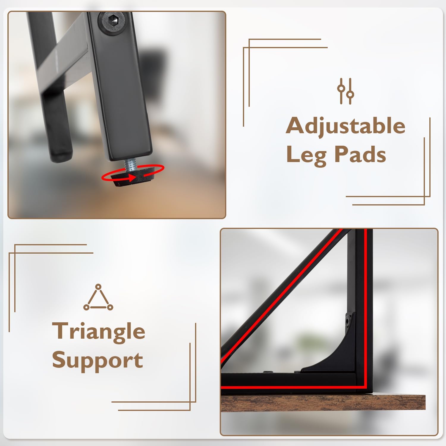 BestOffice Computer Desk,Home Office Desk, Modern Simple Style for Home Office Study Writing (Brown, 32 Inch) - Image 6