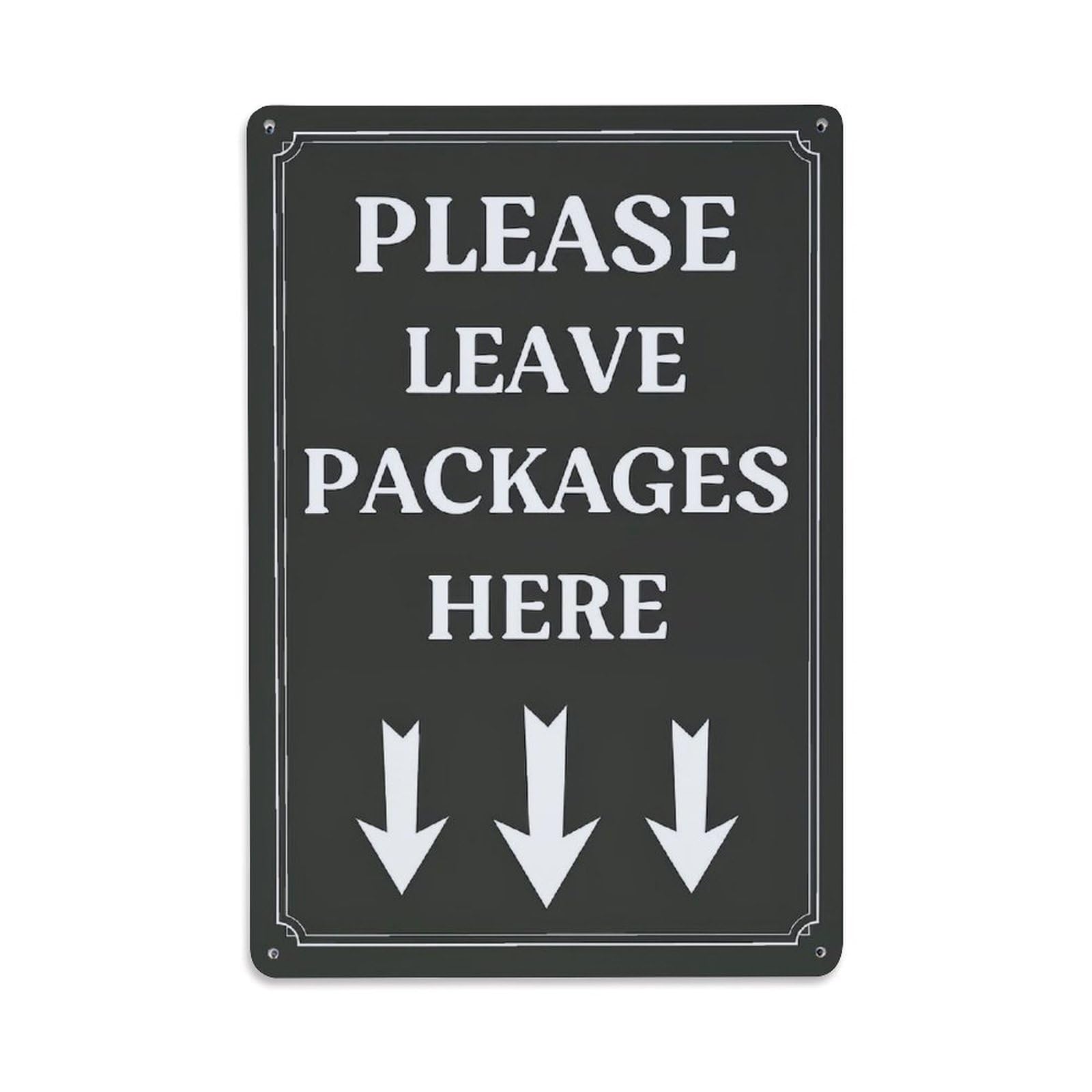 Nestemfo Vintage Please Leave Packages Here Arrows Tin Sign Metal Sign, Living Room,Bar, Home, Bedroom Wall Decor,Retro Metal Poster 8X12 Inches