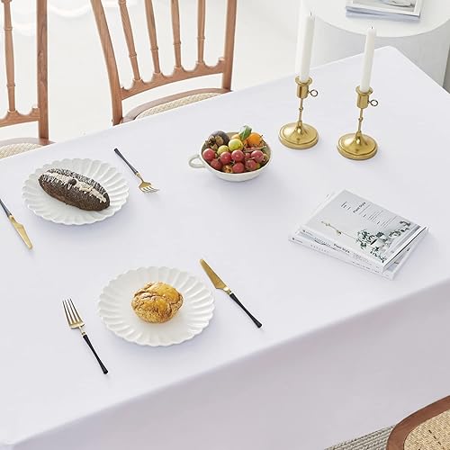 Miniatura 5 de Romanstile Mantel rectangular  Mantel cuadrado de poliéster lavable impermeable y resistente a las arrugas, para cocina, comedor, fiesta, boda, uso