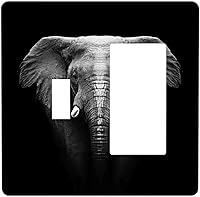 Vista 8 de Placa de interruptor de luz de elefante indio de 1 banda, placa de pared basculante individual, placa decorativa eléctrica GFCI para decoración