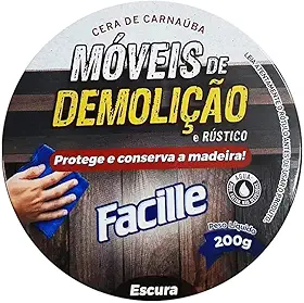 Cera Carnauba Para Moveis De Demolição E Madeiras Escura Lata 200 GR Facille