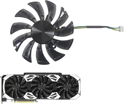 3PCS/lot GA92S2U DC12V 0.46A Compatible for ZOTAC Gaming GeForce RTX 2080 AMP Graphics Card Cooling Fan Kindly Blade Color 1PCS