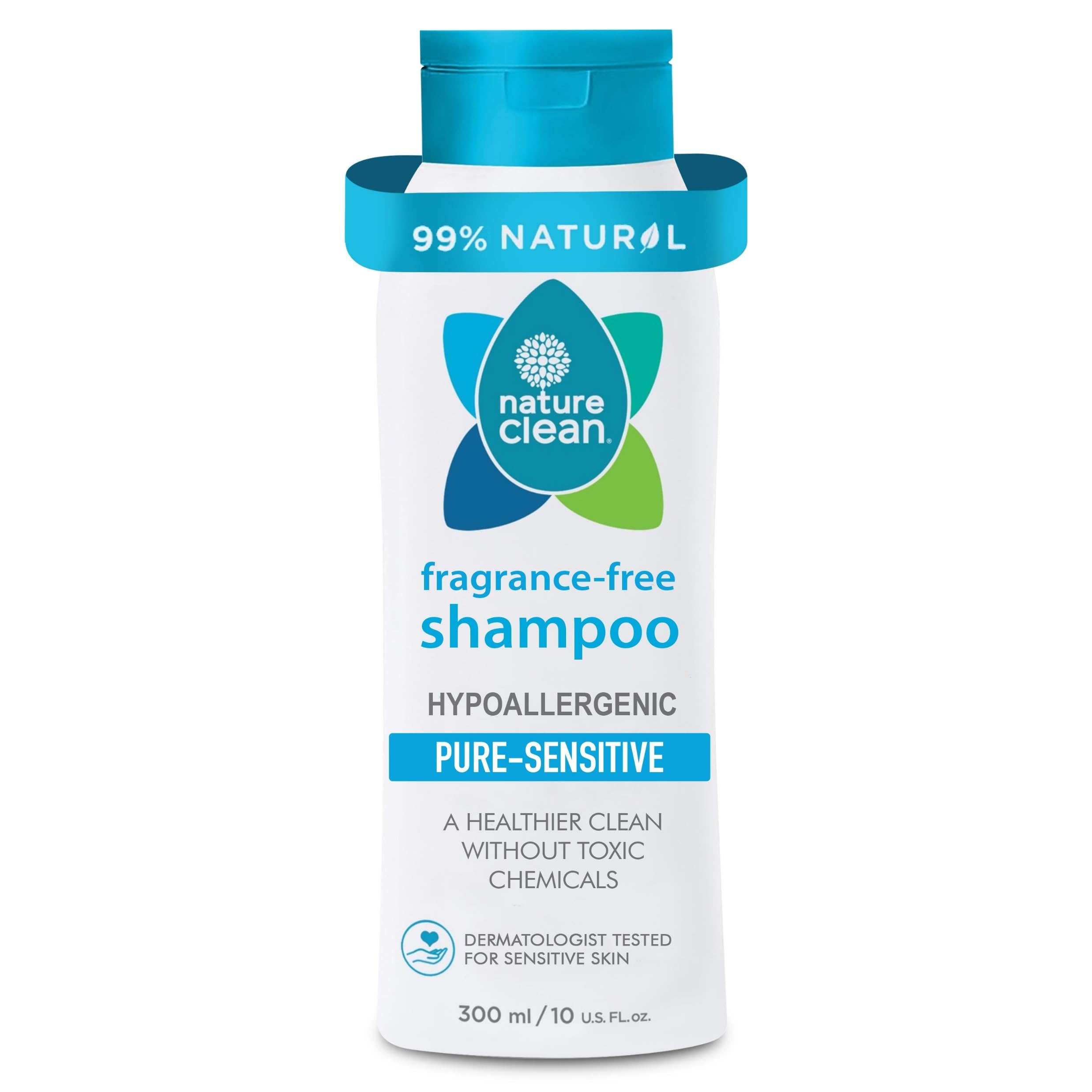 Nature Clean Pure Sensitive Shampoo, Hypoallergenic, Sensitive Skin Tested, Fragrance-Free, 10 fl. oz.