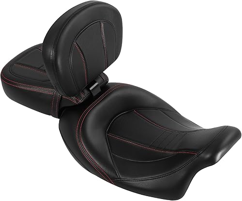 Miniatura 70 de TCT-MOTORPARTS Low-Profile Pillion 2-Up Seat Driver Passenger Seat & Rider Pad Fit For Harley Road Street Glide 2009-2023