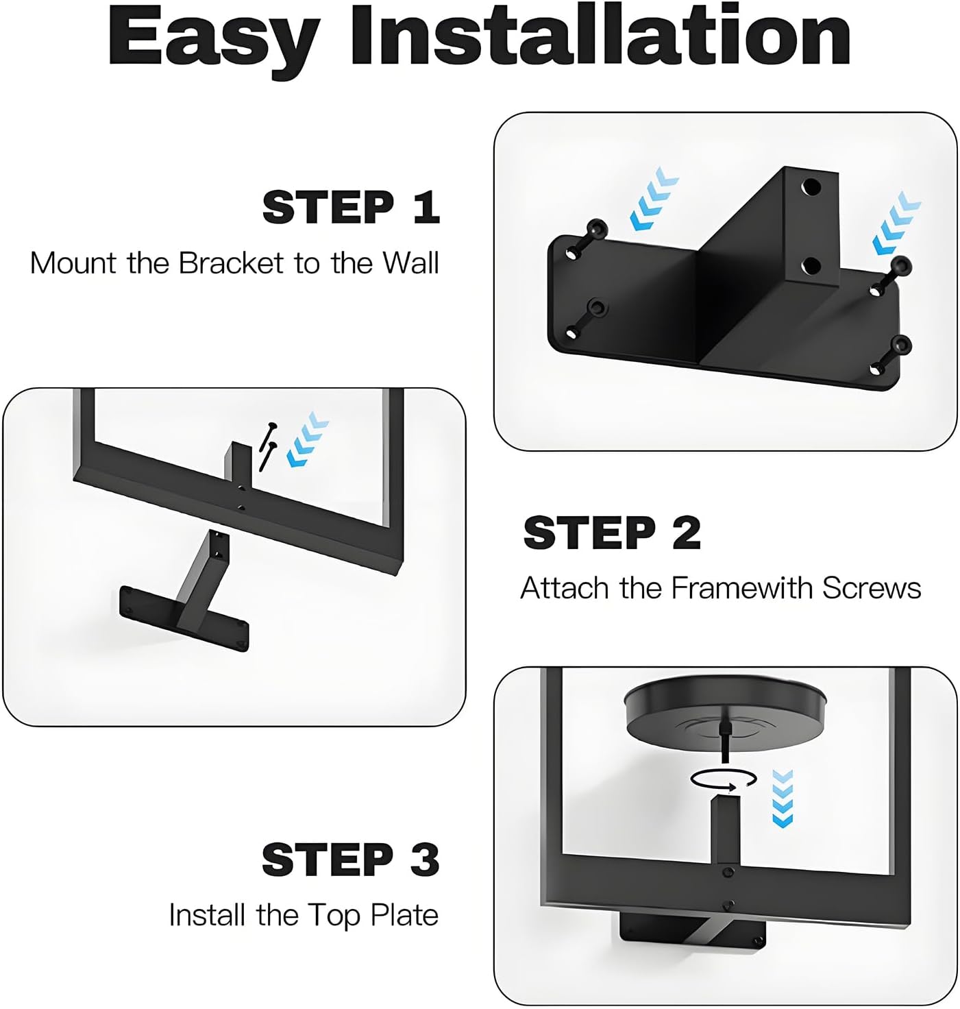 Garvee 3-Pack Square Wall Mounted Plant Shelves, Modern Geometric Display Rack with 6.22 Inch Tray for Indoor Plants, Home Decor - Holds Up to 20Lbs, Laser Etched Design