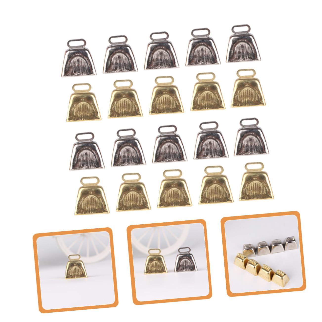 80 Pz Quartetto Campanaccio pendenti natalizi ciondolo natalizio xmas tree campanellini per l'artigianato Piccole campane decorazioni per feste di Natale palla di natale per albero PRETYZOOM