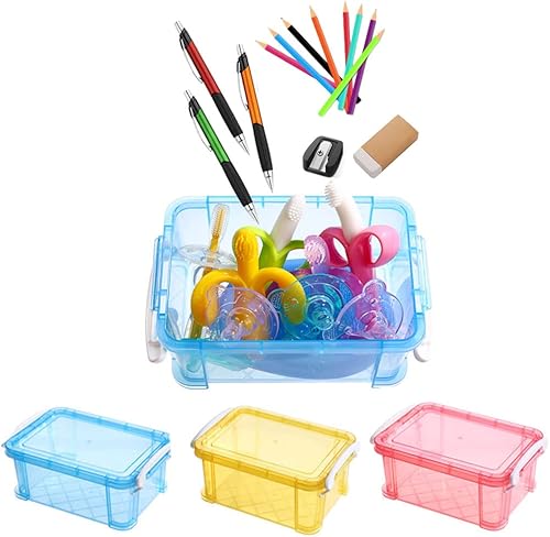 Miniatura 4 de Tarjetero transparente con tapa hermética extraíble, caja de colección de tarjetas de notas, organizador de tarjetas flash para oficina y escuela