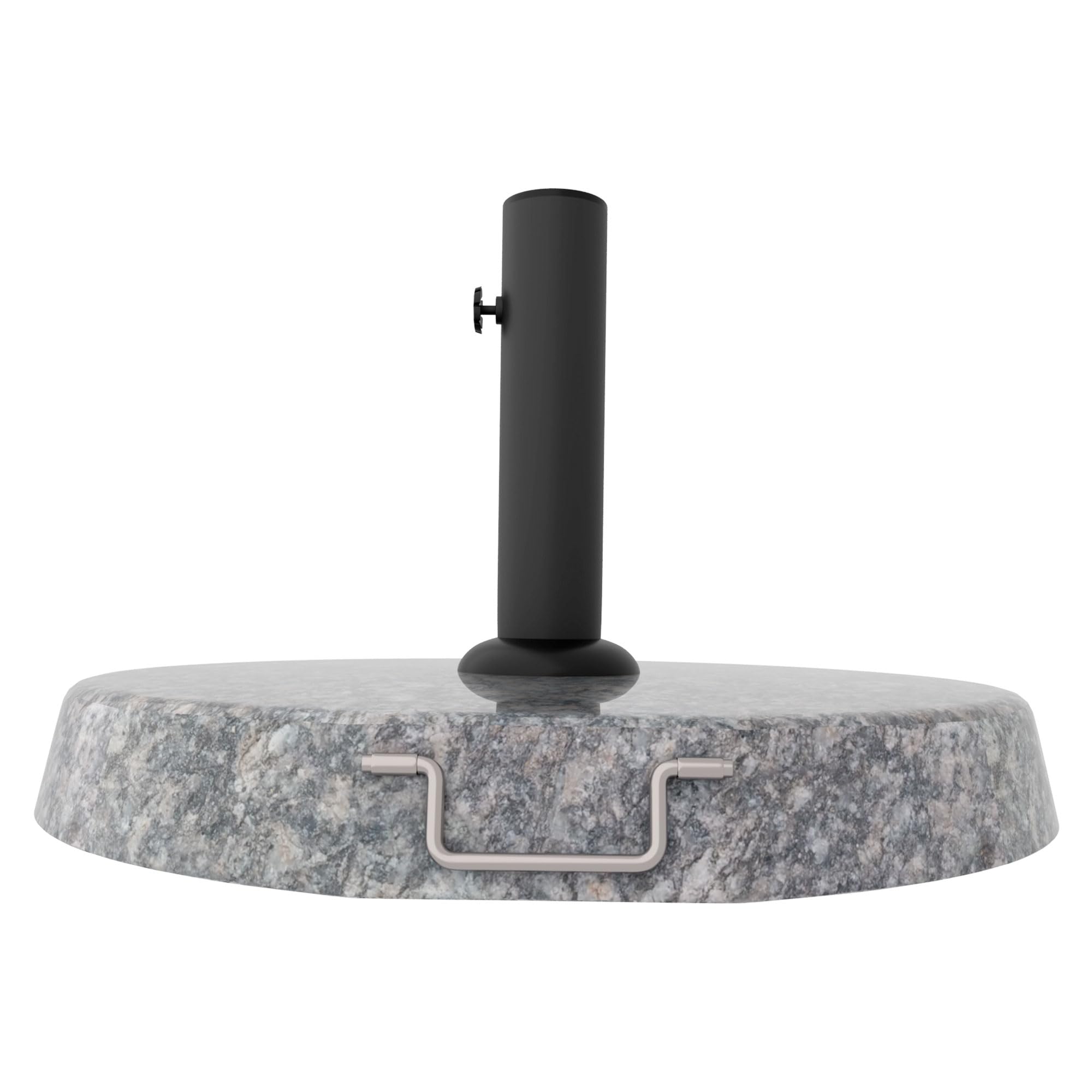 FRANKYSTAR Pietra – Base para sombrilla de jardín redonda Ø45 cm Base de 25 kg para sombrillas de piedra gris