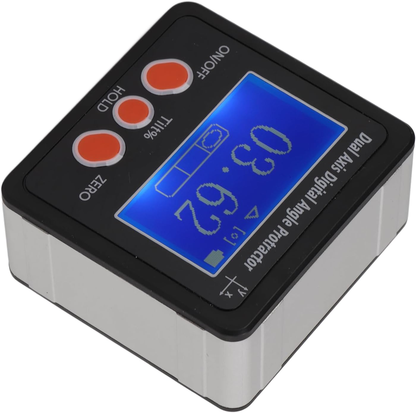 Digital Angle Dual Axes Protractor, LCD Display Inclinometer with Strong Base and Backlight, Accuracy Angle Measurement Tool for Woodworking Construction Machinery