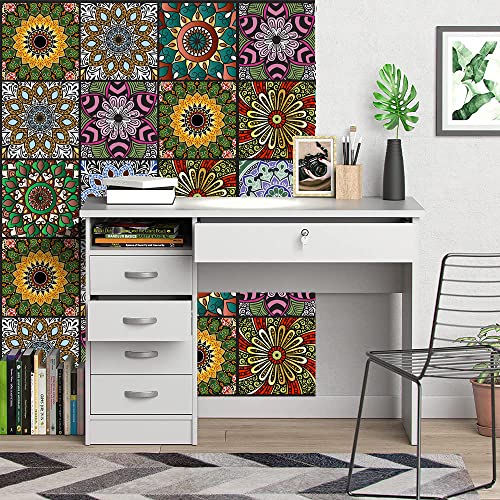 Mandala Decorative Tile Stickers Set 12 Units 6X6 Inches, Peel And Stick Self Adhesive Removable Stickers For Kitchen Backsplash ,Furniture,Staircase,Stick On Tiles #TOP4