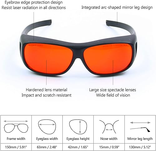 Miniatura 2 de gafas protectoras profesionales del laser 190nm-540nm, se pueden utilizar para el grabado del laser, retiro del punto de la belleza