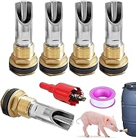 Vista 10 de Joywayus 5 bebederos automáticos de acero inoxidable de 1/2 para pezón de cerdo + 5 piezas de 1/2 hembra a 3/4 macho de latón conector de tanque