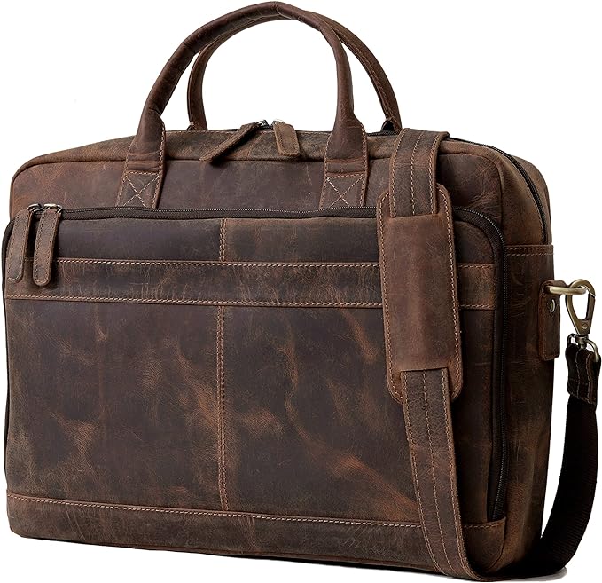 Amazon.com: VC VINTAGE COUTURE 16 Inch Leather briefcase