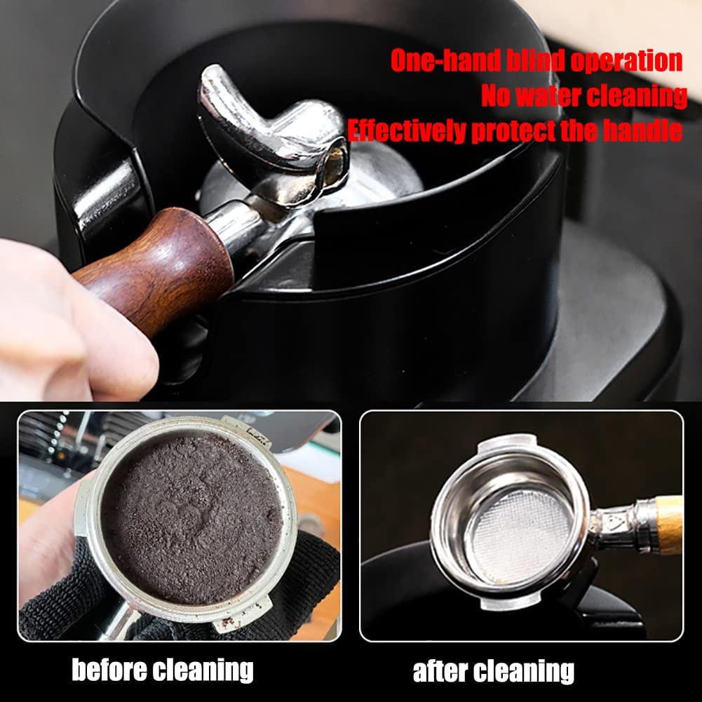 Máquina de limpieza de café Knock Box, kit de cepillo de limpieza rápida para máquina de espresso, velocidad de limpieza eléctrica de café molido, herramienta barista para el hogar o café