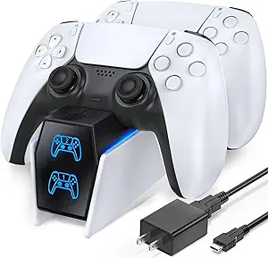OIVO PS5 Controller Charger PS5 Accessories Kits with Fast Charging AC Adapter, Controller Charging Stand for PlayStation 5, Docking Station Replacement for DualSense Charging Station