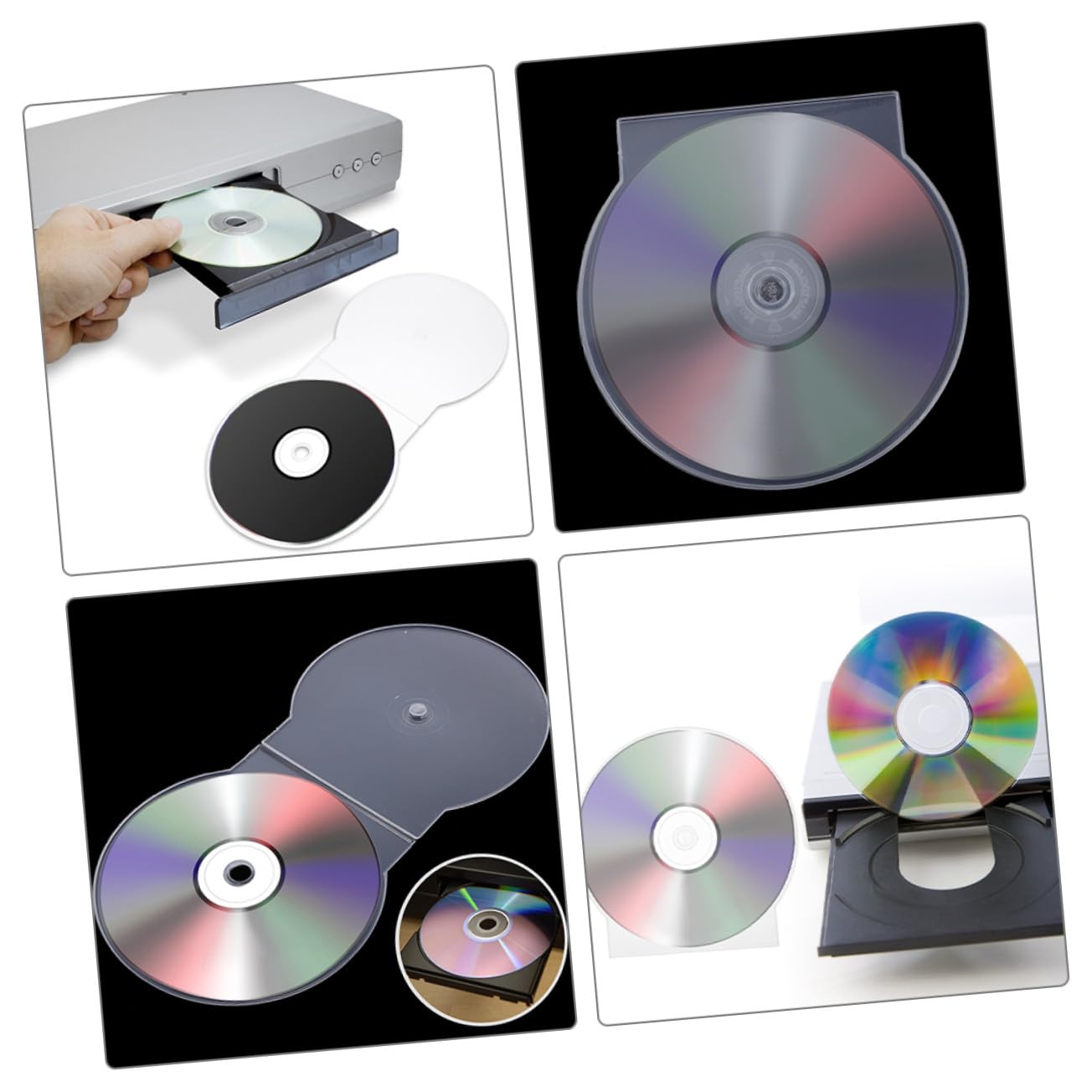 KOMBIUDA 50 pezzi Custodie CD Trasparenti in Plastica Rigida Protezione Resistente Antigraffio per Dvd e Dischi Portatile e Leggero per Archiviazione e Viaggio