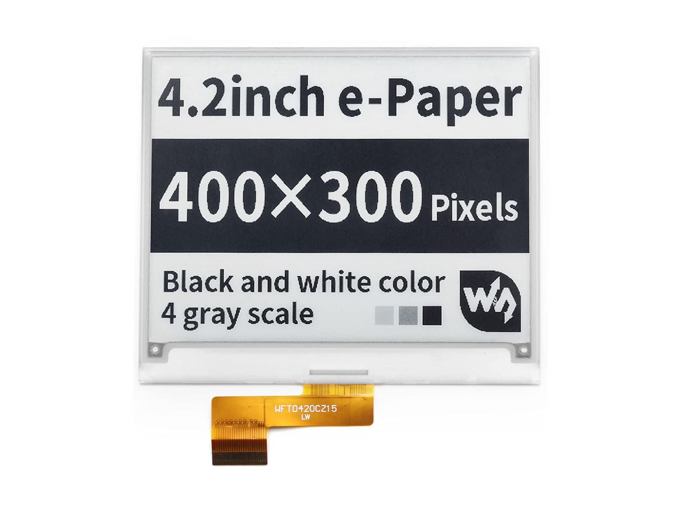 TUOPUONE 4.2inch E-Ink E-Paper Raw Display Compatible with Raspberry Pi/Jetson Nano 400x300 Pixels Resolution SPI Interface Without PCB With Embedded Controller