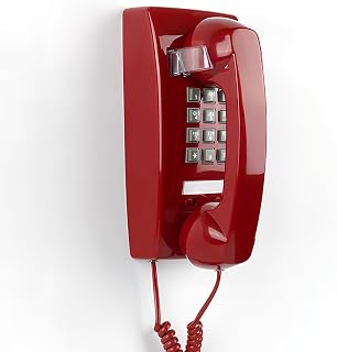 Retro Wall Mount Phone with Loud Mechanical Ringer Vintage Wall Phones for landline with Volume Adjustable Old Fashioned Corded Landline Telephone for Home School Kitchen Office
