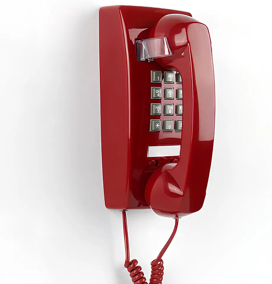 Telefone de parede retrô com som mecânico alto, telefones de parede vintage para telefone fixo com volume, telefone fixo com fio ajustável à moda antiga para casa, escola, cozinha, escritório