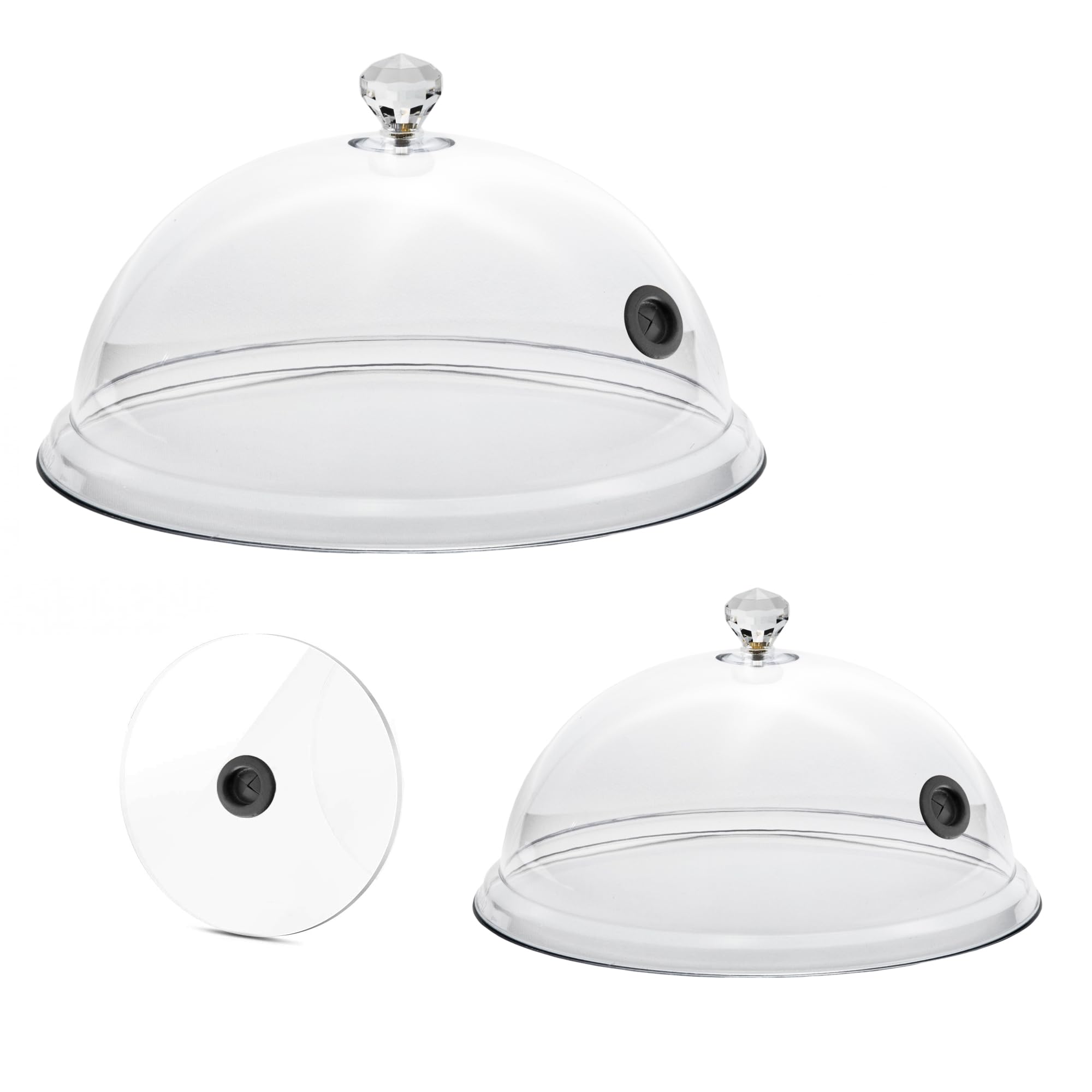 Lot de 2 dômes pour pistolet fumoir +1 disque pour fumer des cocktails Mesures 25 et 20 cm utiliser avec fumoir à froid pistolet fumoir cloche pour fumer (set dômes fumoir et disque)