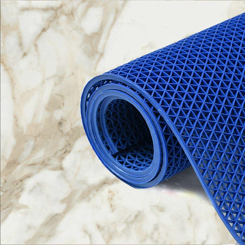 Yes Cart Home Rubber Long Lasting Multi Purpose Zig-Zag Rectangular Mat (Blue, 2X3 Ft)
