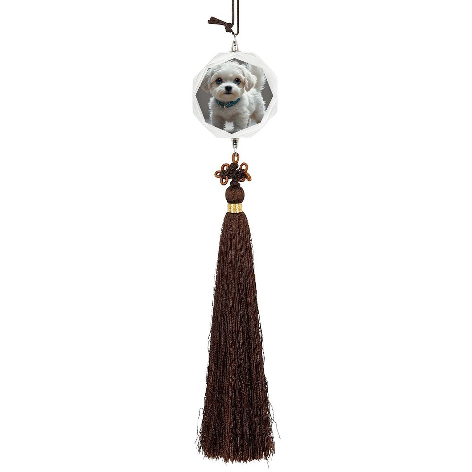 Crystal Auto Pendant Charms Hexagon Crystal Car Rear View Mirror Charms Cute Dog Auto Hanging Interior Ornament Pendant Car Interior Accessories for Women Men CarCharms Decor