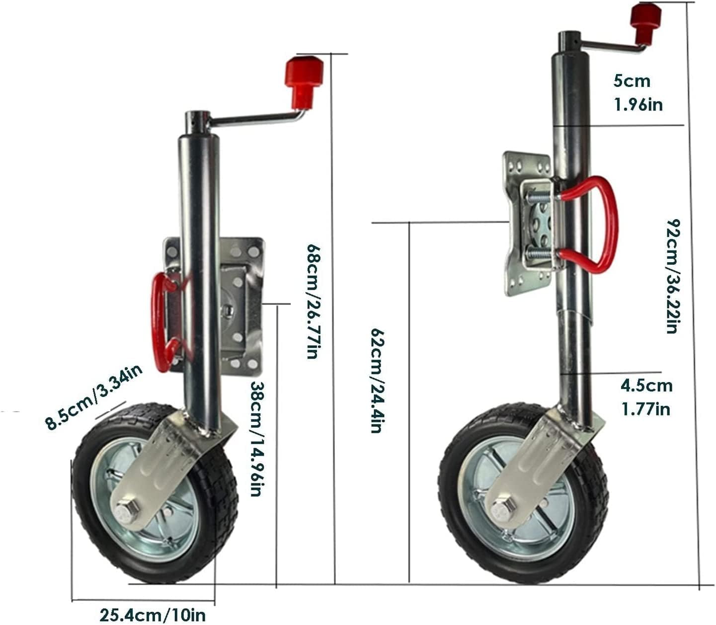 Jack with Wheels Trailer Jack Wheel,Bolt-On Swivel Tongue Jack,Boat Trailer Jack Stand 1500Lbs Capacity 10Inch Lift