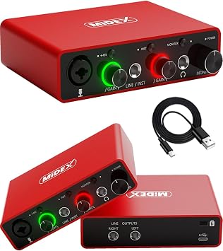 Midex GLX-700RD USB St dyo Ses Kart , 2 Giri  2  k , 24bit/192kHz