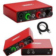 USB Audio Interface - 2-In/2-Out 24-Bit/192 kHz - Studio Recording Sound Card - Professional Quality for Music Production