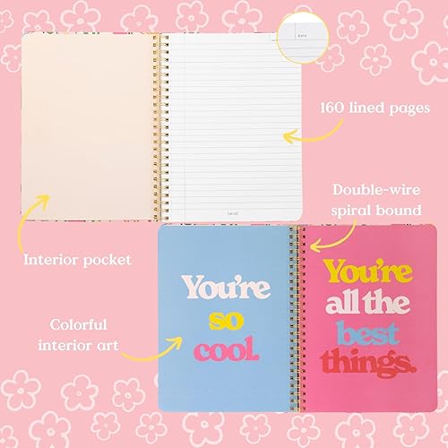 Miniatura 4 de Ban.do Rough Draft - Mini cuaderno de espiral con frase, 8.5 x 6.75 pulgadas con bolsillos y 160 páginas rayadas, I Am Very Busy (purpurina dorada)