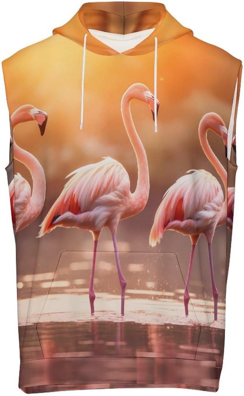 Men's Workout Hooded Tank Tops Sleeveless Muscle Gym T-Shirts