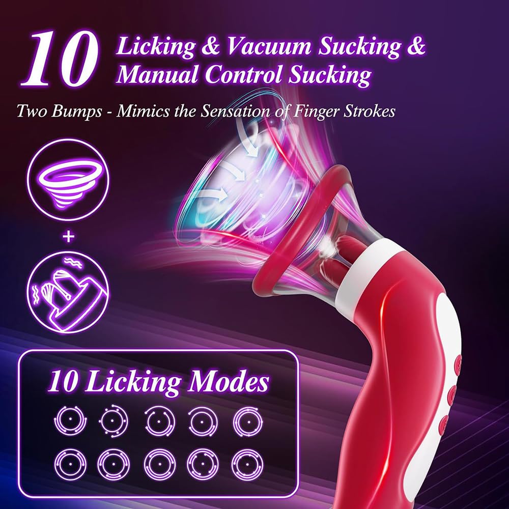 Vibration für frauen Klitoris saugender Vibrator Nippel Sexspielzeug Nippelmassagegerät Klitorisleckstimulator Nippelspielzeug Mit 10 Zungenlecken und 2 Saugmodus, für die Frau