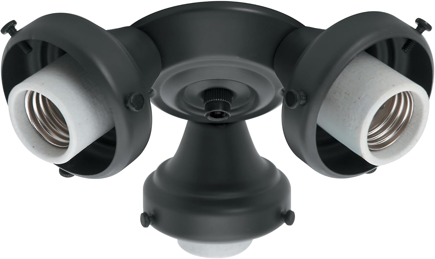 Hunter Three Light Black Fitter for Ceiling Fan - Ceiling Fan Light Kit Base & Replacement, Compatible with Hunter & Casablanca - 99140, Black