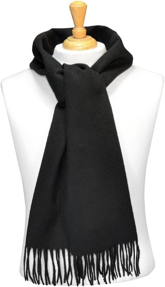 Biagio 100% Wool NECK Scarf Solid Black Color Scarve for Men or Women