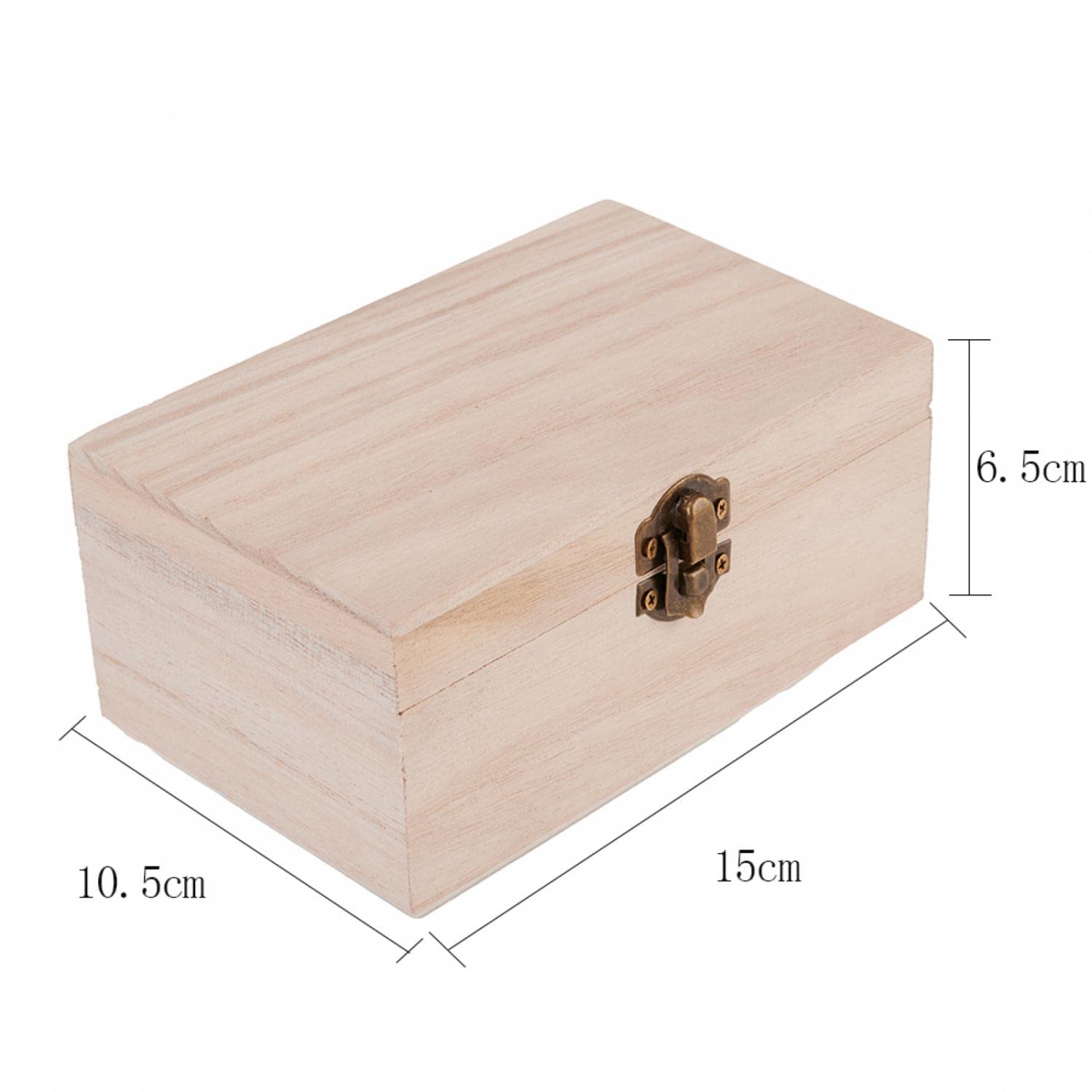 BAIFULAI Houten kist met deksel, 3 stuks, 20 x 10 x 6 cm