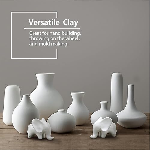 Miniatura 6 de Arcilla de cerámica blanca de bajo fuego, 10 libras (conos 04-3), fabricada en Estados Unidos, arcilla para modelar ruedas y construir a mano,