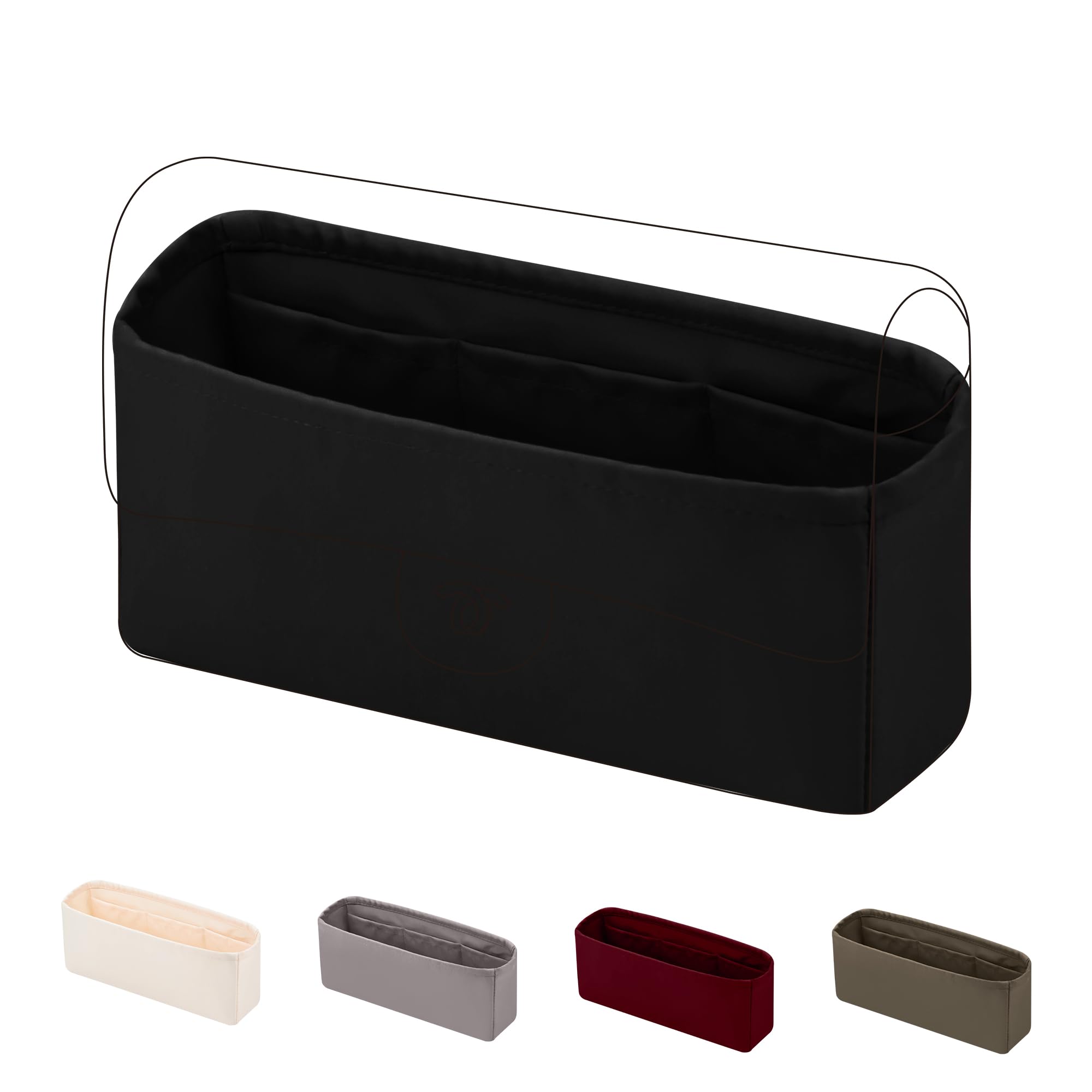 DGAZ Taschen Organizer für Chanel CF Classic Flap, Seide Handtaschenorganisator Damen, Leicht handtaschen Innentaschen (Schwarz, Medium 25)