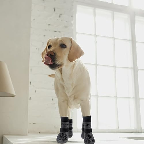 Miniatura 7 de EXPAWLORER Calcetines antideslizantes de doble cara para perros, botas para perros para pavimento caliente, 3 pares suaves y transpirables,