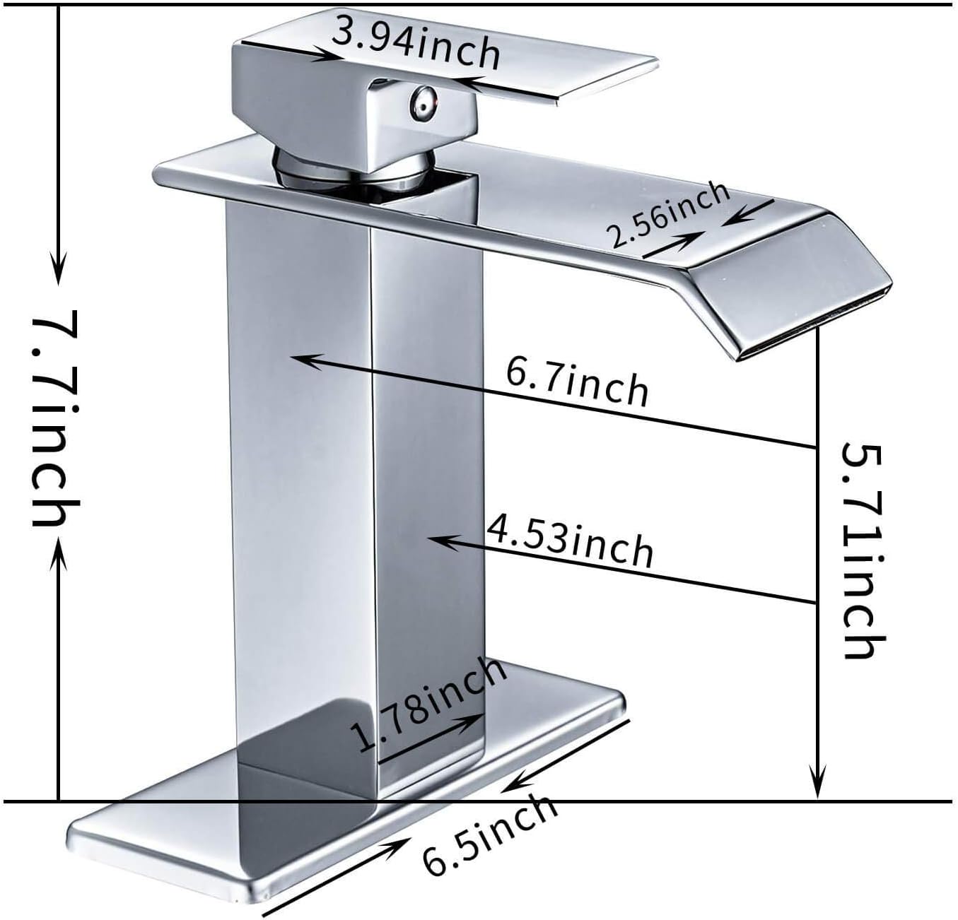 Frее Shірріng оƒƒеr Homevacious Bathroom Faucet Chrome with Pop Up Drain Bath Sink Vanity Centerset Single Hole Lavatory Basin One Handle Waterfall Lever with Overflow Mixer Tap Commercial Lead-Free