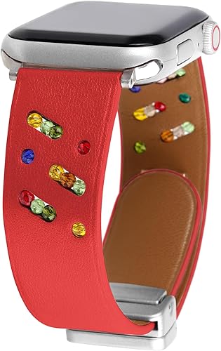 Miniatura 1 de Correas de cuero compatibles con Apple Watch de 1.614 in, 1.575 in, 1.496 in, 1.772 in, 1.732 in, 1.654 in, 1.929 in, hebilla magnética, joyería